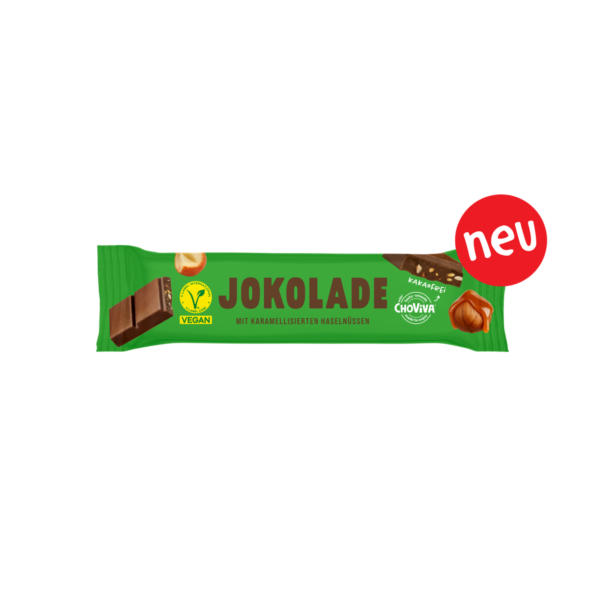JOKOLADE Riegel mit karamellisierten Haselnüssen - Vegan & Kakaofrei (1 Riegel)
