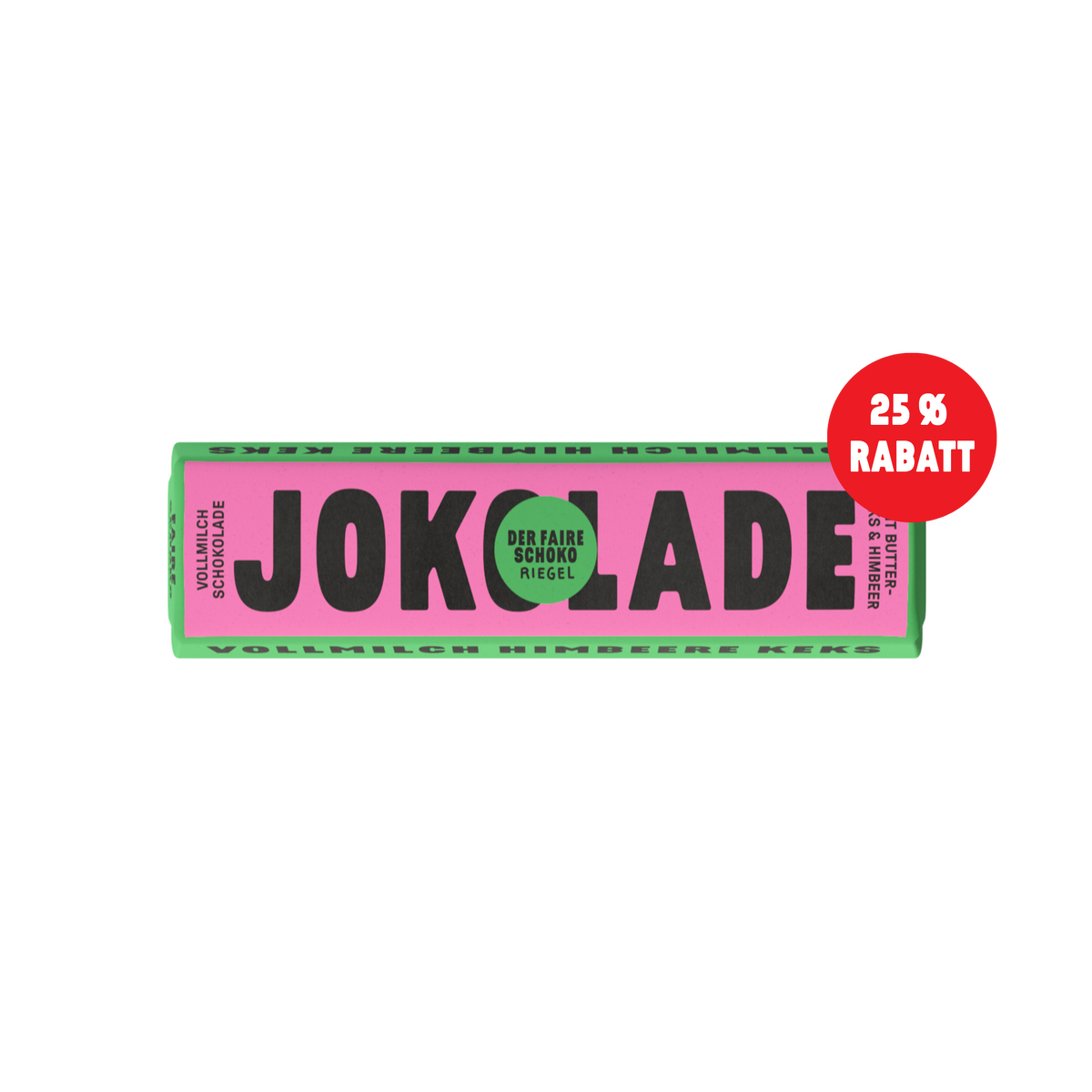 JOKOLADE Riegel Vollmilch Himbeere und Keks (1 Riegel)