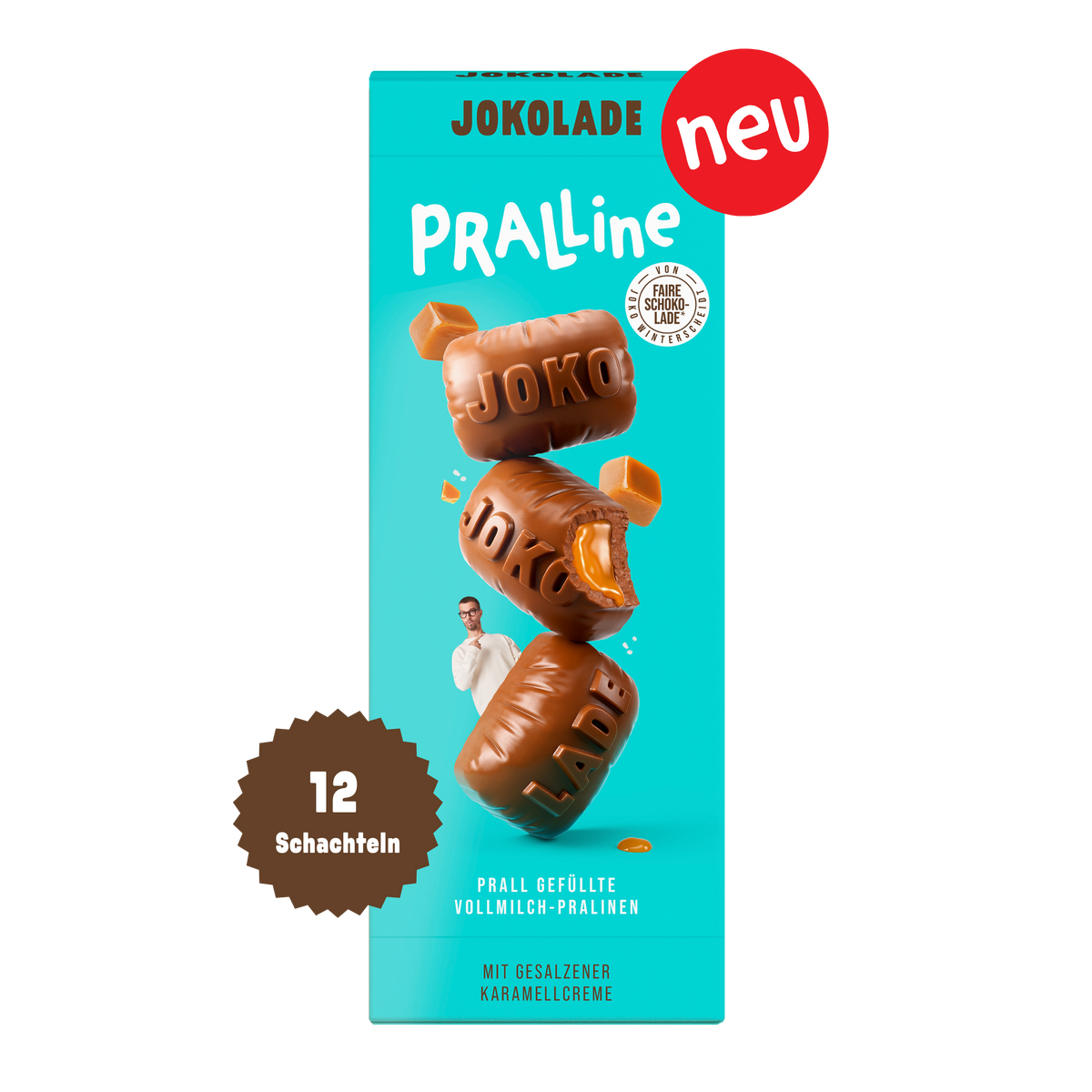 JOKOLADE PRALLINE mit gesalzener Karamellcreme (12 Schachteln)