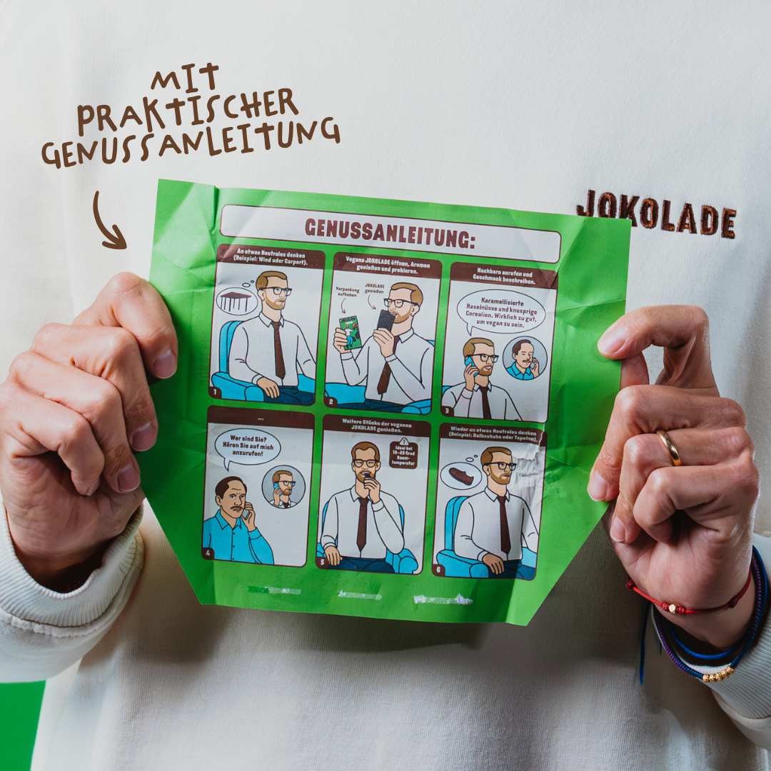 JOKOLADE mit karamellisierten Haselnüssen und knusprigen Cerealien - Vegan & Kakaofrei (12 Tafeln)