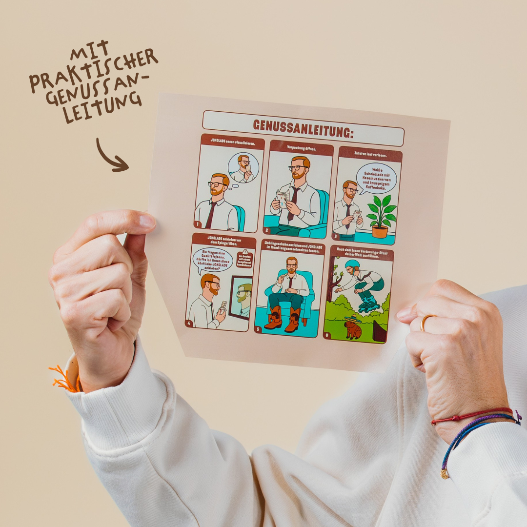 JOKOLADE Weiß mit Haselnüssen und knusprigem Kaffeekeks <br> (5 Tafeln)