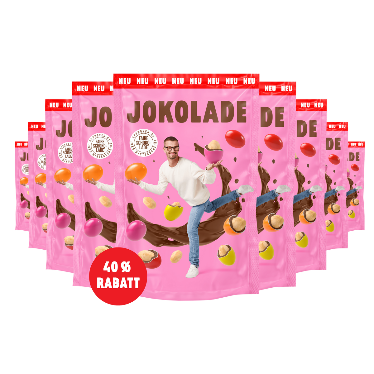 JOKOLADE Peanuts süß <br> - verkürzte Haltbarkeit <br> (18 Beutel)