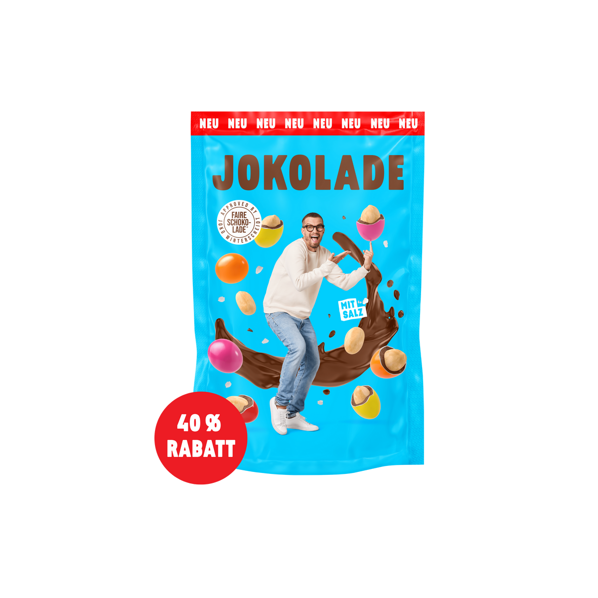 JOKOLADE Peanuts salzig <br> - verkürzte Haltbarkeit <br> (1 Beutel)