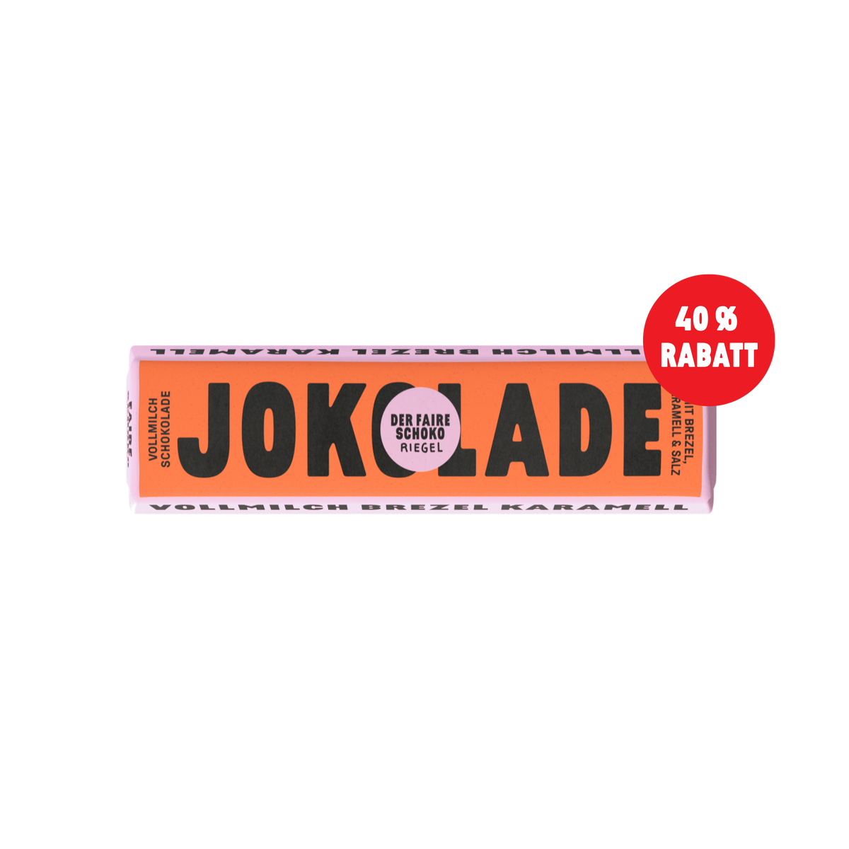 JOKOLADE Riegel Vollmilch Brezel, Karamell und Salz <br> - verkürzte Haltbarkeit <br> (1 Riegel)